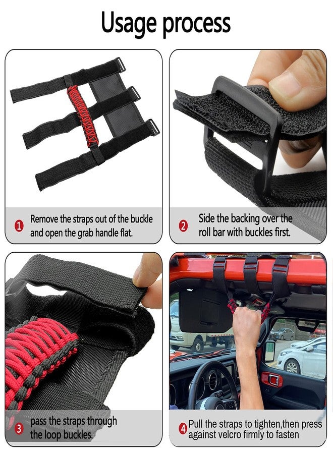 Bentolin مقابض بنتولين حمراء مزدوجة لقضبان الحماية، مناسبة لسيارات جيب رانجلر YJ، TJ، JK، JKU، JL، JLU، سبورتس، صحارى، فريدوم، روبيكون، أنليميتد، X، جلادياتور، JT (1955-2022)، مركبات UTV وATV، مقابض باراكورد، ملحقات داخلية - Image 5